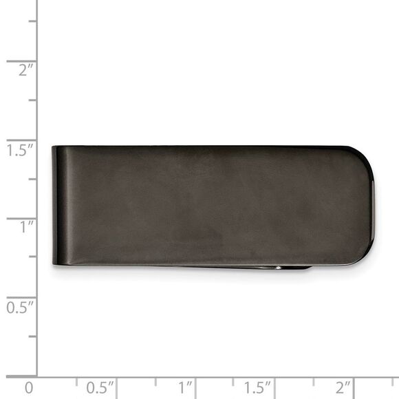 Men's Stainless Steel Polished Black-plated Money Clip